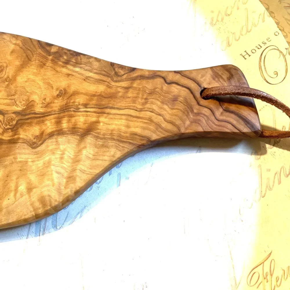 Burl Wood Cutting Board With Handle 10.5” Earthy Boho Cottage Kitchen